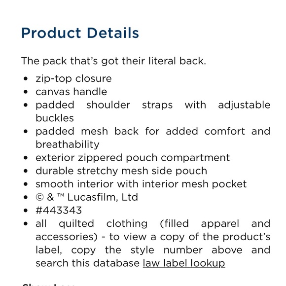 Old Navy Star Wars Backpack - Picture 2 of 3